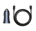 Автомобильное зарядное устройство 2в1 Baseus TZCCJD-B0G, Apple 8 pin/Type-C, 3.0A, 1 USB/1 Type-C, 5